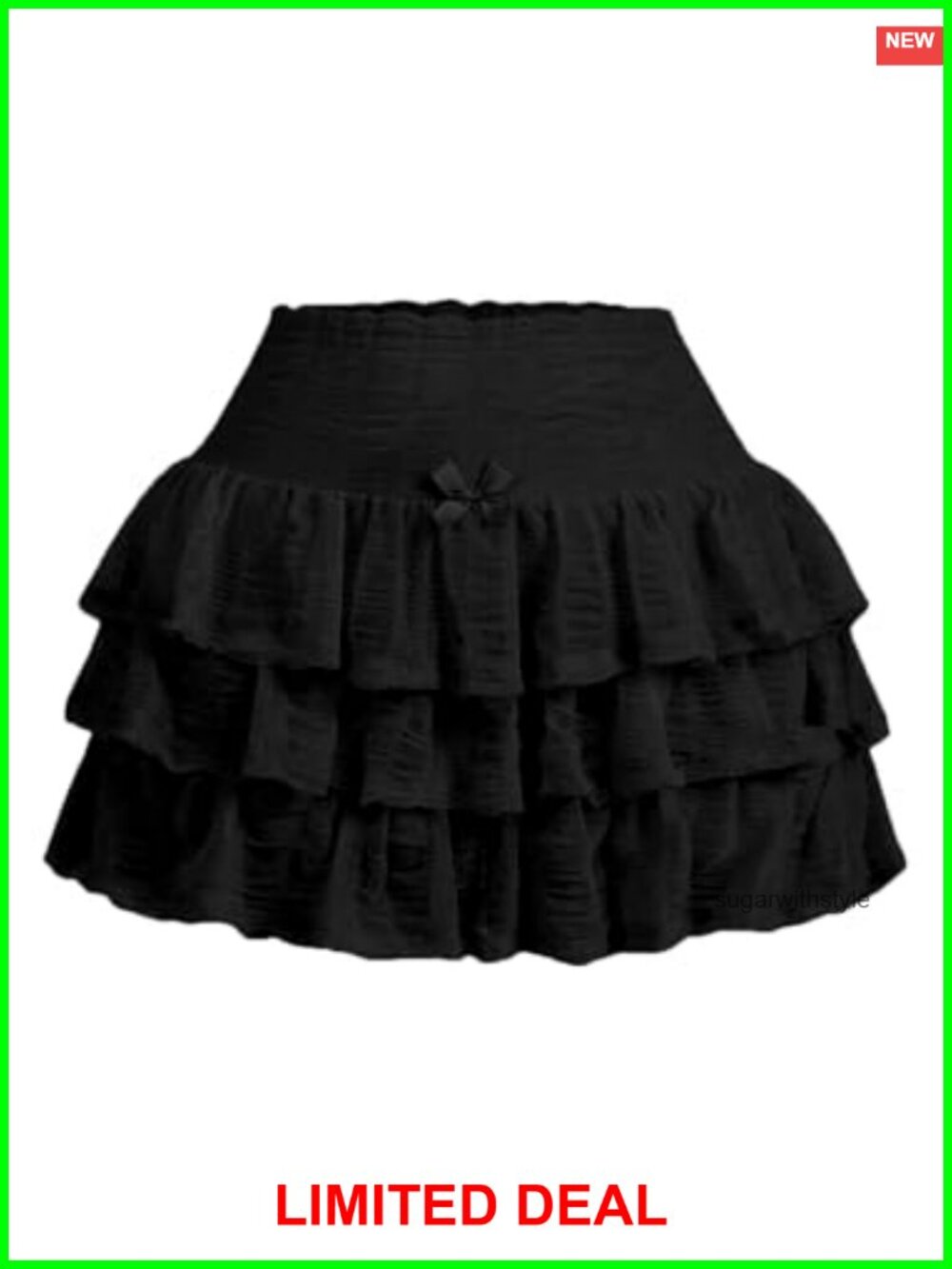 Lace Mini Skort with Ruffle Hem and Bow A-Line Low Rise Y2K Style